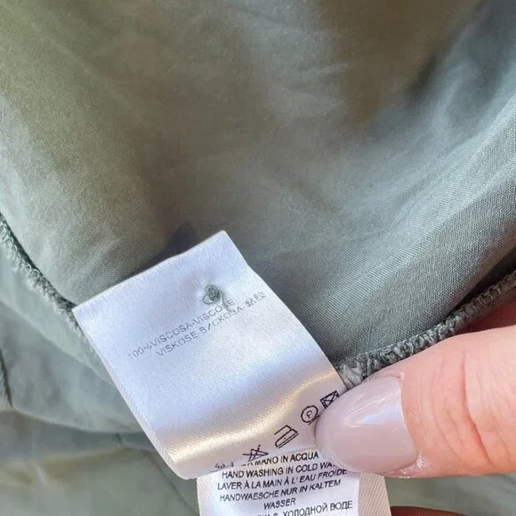 Pietro Brunelli Milano Button Down Maternity Dress Green XS Short Tie Sleeve - Picture 6 of 10